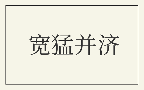 宽猛并济