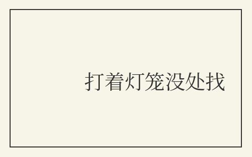 打着灯笼没处找