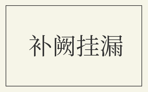补阙挂漏