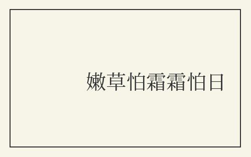 嫩草怕霜霜怕日