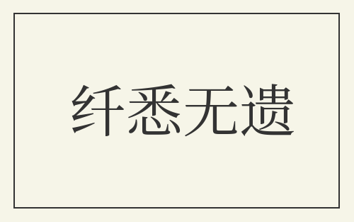 纤悉无遗
