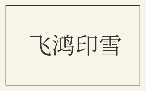 飞鸿印雪
