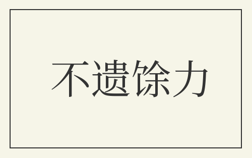 不遗馀力