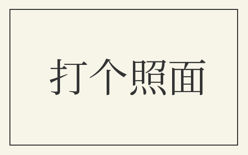 打个照面