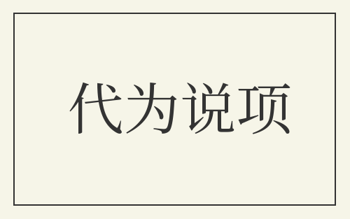 代为说项