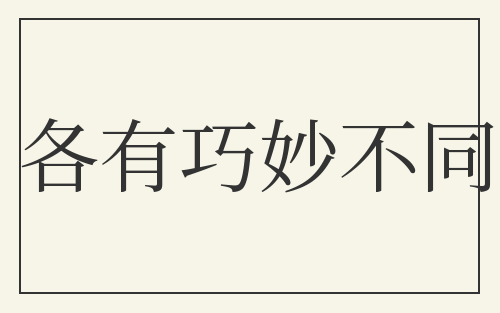 各有巧妙不同