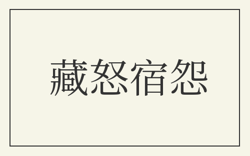 藏怒宿怨