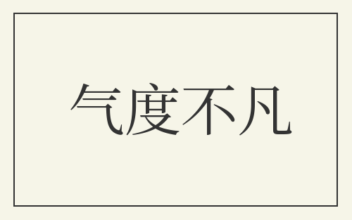 气度不凡