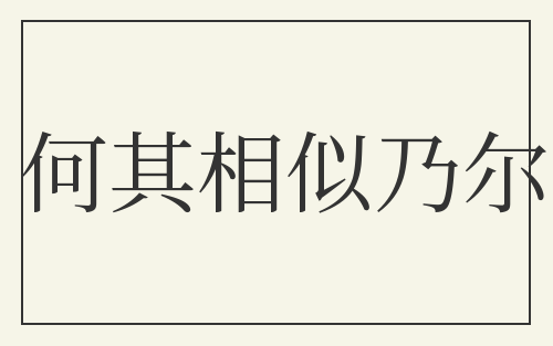 何其相似乃尔