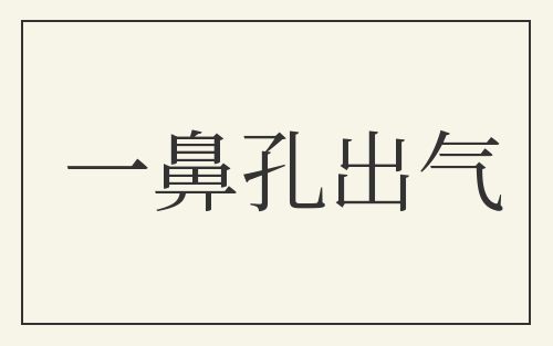 一鼻孔出气