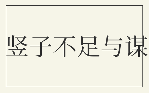 竖子不足与谋