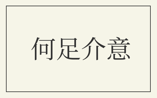 何足介意