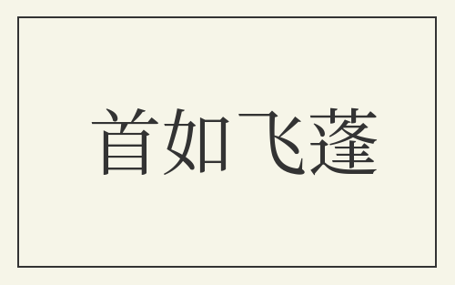 首如飞蓬