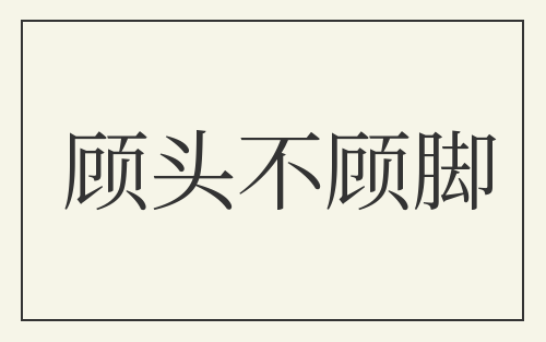 顾头不顾脚
