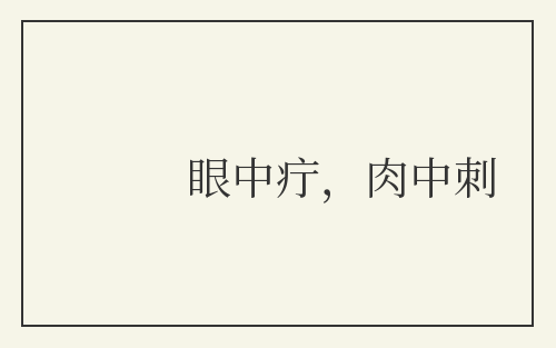 眼中疔，肉中刺