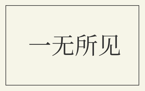 一无所见