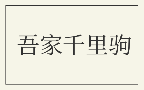 吾家千里驹