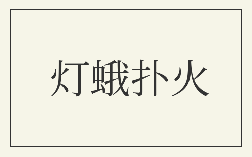 灯蛾扑火