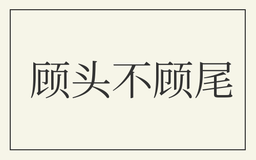 顾头不顾尾