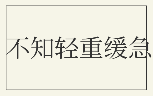 不知轻重缓急