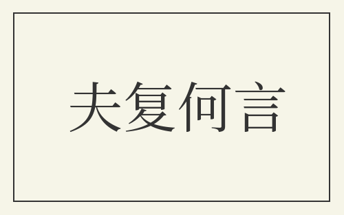 夫复何言
