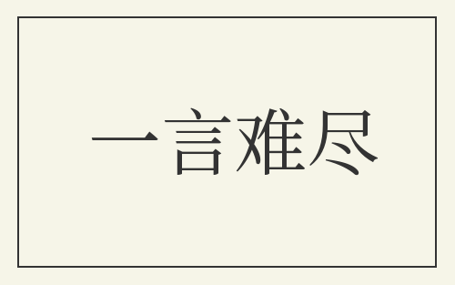 一言难尽