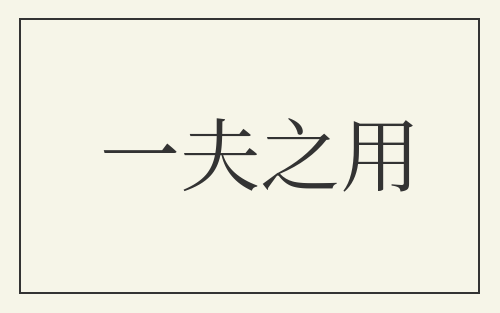 一夫之用