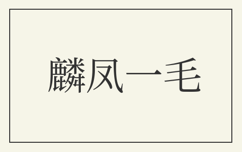 麟凤一毛