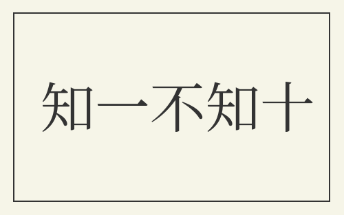 知一不知十