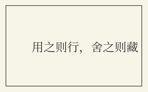 用之则行，舍之则藏