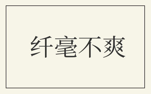 纤毫不爽