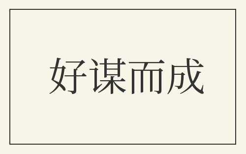 好谋而成