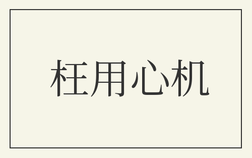 枉用心机