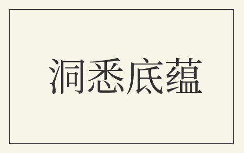 洞悉底蕴