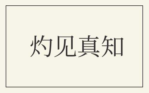 灼见真知