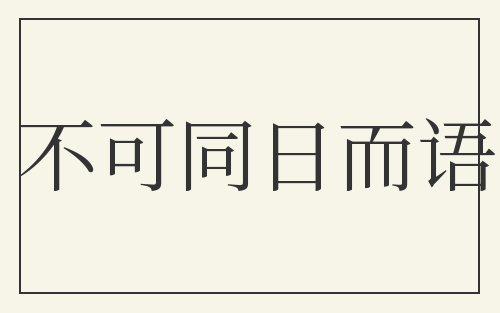 不可同日而语