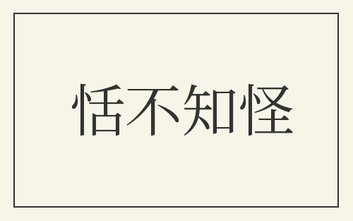 恬不知怪