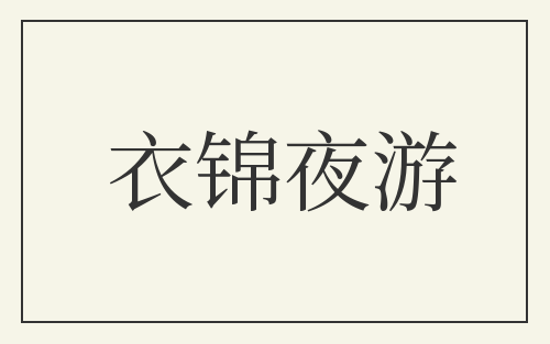 衣锦夜游