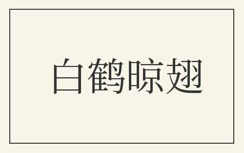 白鹤晾翅