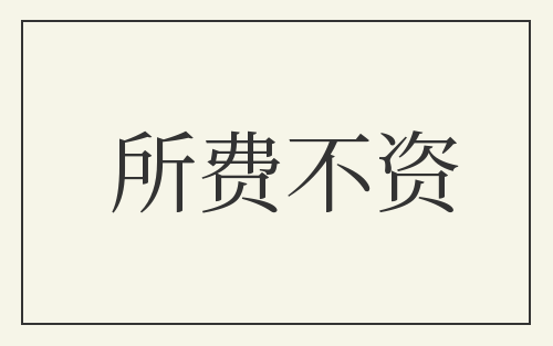 所费不资