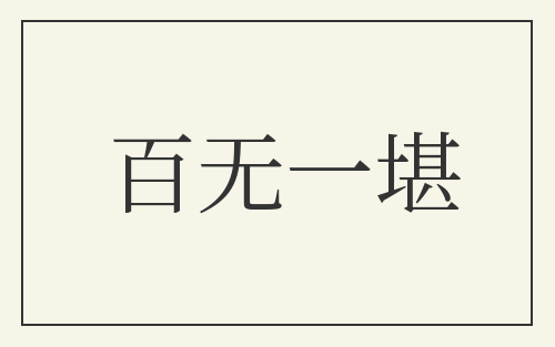 百无一堪