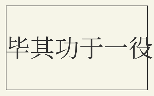 毕其功于一役