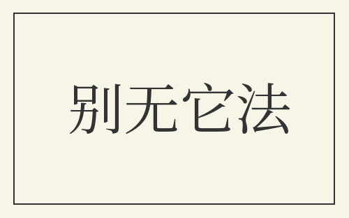 别无它法