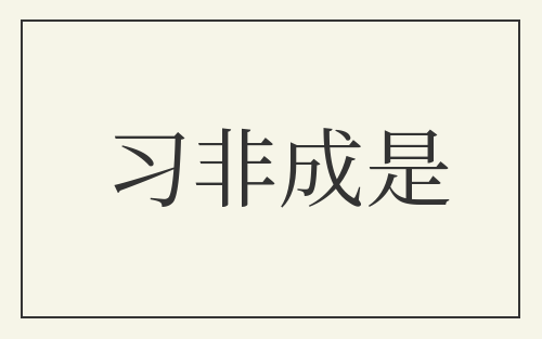 习非成是