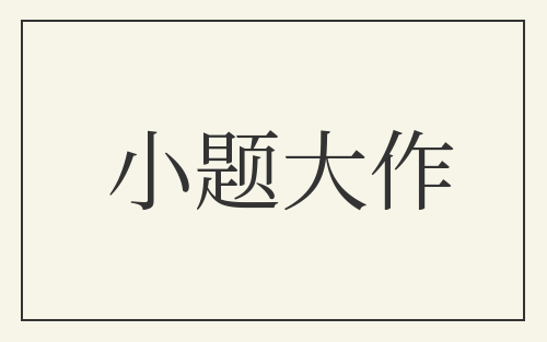 小题大作