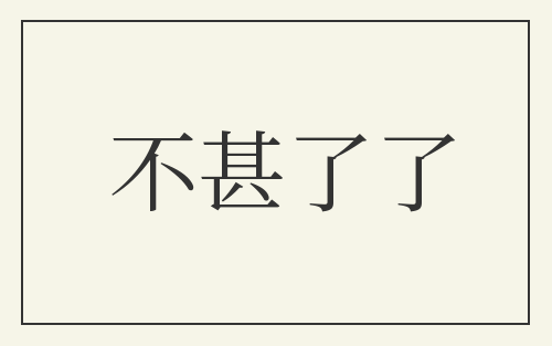不甚了了