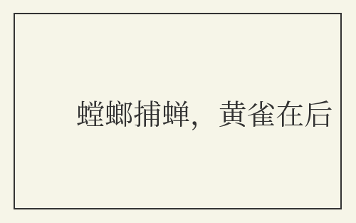 螳螂捕蝉，黄雀在后