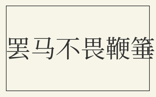 罢马不畏鞭箠