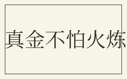 真金不怕火炼