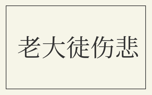 老大徒伤悲